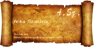 Anka Szabina névjegykártya